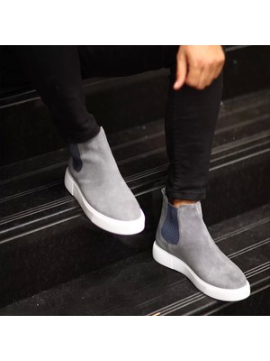 Glb - Sail Lakers Yeni Sezon Erkek Eva Taban Deri Chelsea Bot - Gri