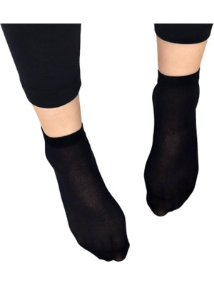 Black Arden Socks Kadın Fantazy Tek Çift Siyah Düz 36-41 Numara Ince Kısa Çorap BT-0682