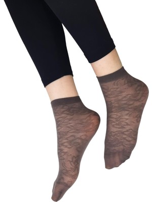Black Arden Socks Kadın Fantazy Tek Çift Tenrengi Desenli 36-41 Numara Ince Kısa Çorap BT-0686