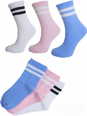 Black Arden Socks Unisex Renkli Desenli 3 Çift 36-41 Numara Kolej Çorap BT-0711