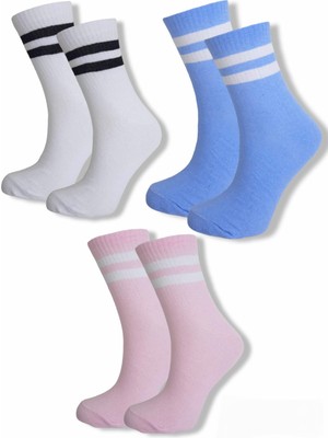 Black Arden Socks Unisex Renkli Desenli 3 Çift 36-41 Numara Kolej Çorap BT-0711