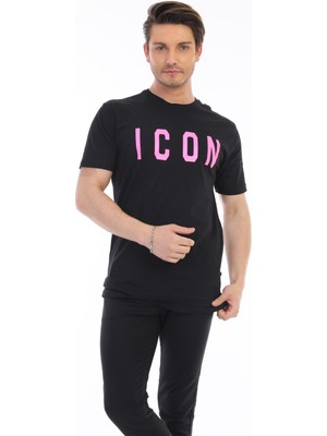 Mococo Baskılı Siyah Erkek Tshirt MC5671