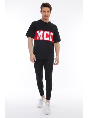 Mococo Basklı Siyah Erkek Tshirt MC5669