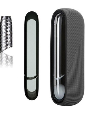 Zigver 3 In 1 Koruma Kapağı ile Yan Bar ile Üst Kabuk Iqos 3.0 Iqos Için 3 Duo Dekorasyon Aksesuarları Grey