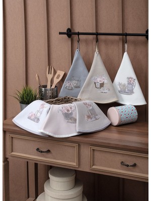 Pupilla Collection Bernini 70X70 2'li Pvc Mutfak Havlusu - Vazo Tepsi Nakış