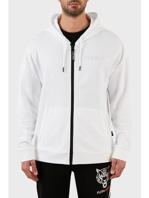 Plein Sport Pamuklu Regular Fit Fermuarlı Kapüşonlu Sweat Erkek Sweat FIPSZ132801