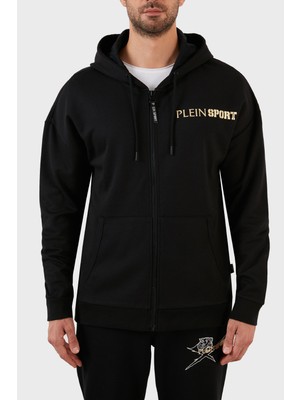 Plein Sport Pamuklu Regular Fit Fermuarlı Kapüşonlu Sweat Erkek Sweat FIPSZ132898