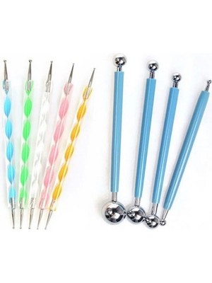 Hobi Market Art Dot Mandala Çizim Kalemleri Renkli 9'lu Set Sanatsal Çizim İçin