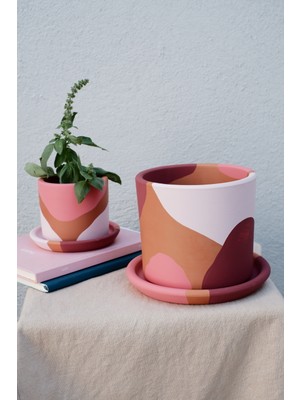 Fi.Dayy Design Terracotta Saksi Pembenin Tonları 2li Set