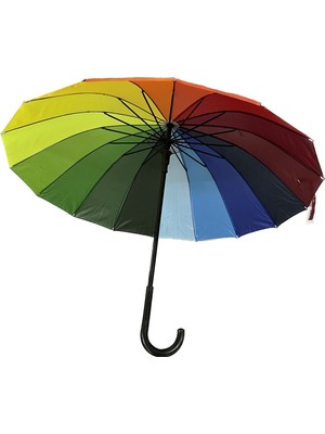 Marlux 16 Telli Kadın Gökkuşağı Baston Şemsiye
