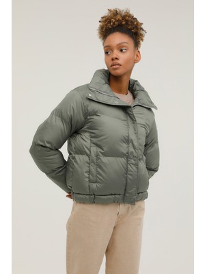 Kinetix W-SN38 Candy Coat 2pr Pastel Hakı Kadın Kısa Kaban