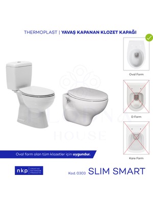 Plodna House Slim Smart Standart Amortisörlü Yavaş Kapanan Klozet Kapağı