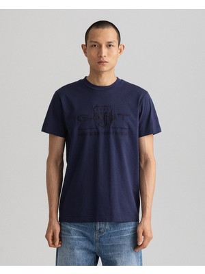 Gant Erkek Lacivert Regular Fit Baskılı T-Shirt 2003140.433