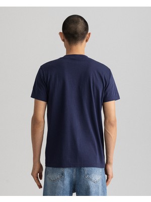 Gant Erkek Lacivert Regular Fit Baskılı T-Shirt 2003140.433