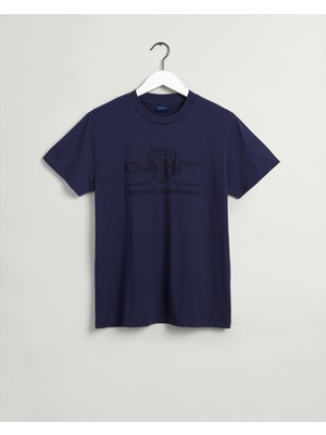 Gant Erkek Lacivert Regular Fit Baskılı T-Shirt 2003140.433