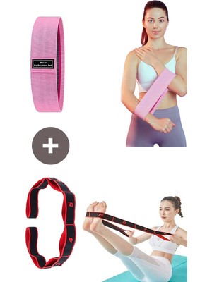 Technojet Direnç Bandı Ikili Seti Spor Egzersiz Aerobik Pilates Squat Lastiği Fitness Yoga Loop Band 8 Seviyeli  (Orta Sert)