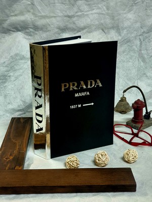 Saccura Dekor Dekoratif Kutu Prada Siyah&gümüş Dekoratif Kitap Kutu