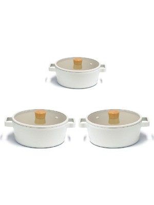 Neoflam Fika Alüminyum Döküm Cam Kapaklı 6 Parça Pro Tencere & Tava Seti