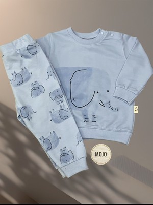 Mojo Erkek Bebek Filli Eşofman Takımı 6101 Mavi