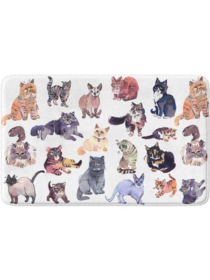 Monnhein Sevimli Tasarımlı Mikrofiber Banyo Paspası, Kaymaz Taban, Makinede Yıkanabilir (40X60)