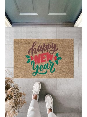 Dormot Home Modern Baskı - Happy New Year 12 - Karşılama Kapı Önü Paspası