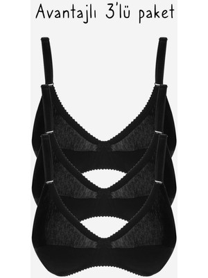 Ayyıldız 556 Siyah Sütyen 3lü Paket