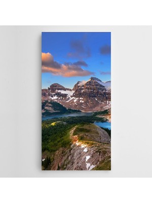 Dekolata Karlı Dağ Göl Manzara Kanvas Tablo