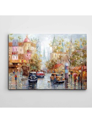 Dekolata Yağmurlu Gün Modern Sanat Kanvas Tablo