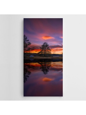 Dekolata Suya Yansıyan Ağaç Kanvas Tablo