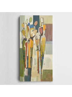 Dekolata Figürler Panoramik Kanvas Tablo