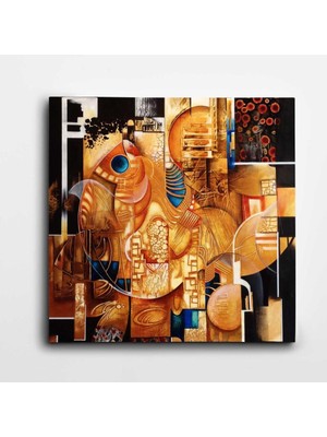 Dekolata Soyut Balık Modern Sanat Kare Kanvas Tablo