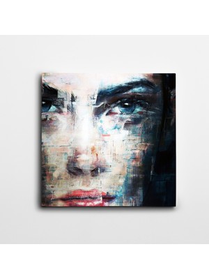 Dekolata Portre Modern Sanat Kare Kanvas Tablo