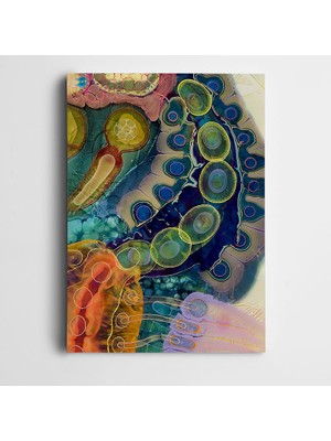 Dekolata Renkli Daireler ve Şekiller Kanvas Tablo
