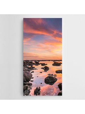Dekolata Taşlar Deniz Gökyüzü Kanvas Tablo