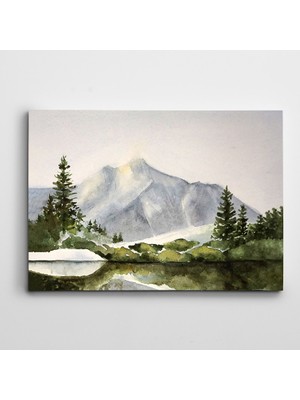 Dekolata Dağlar Ağaçlar Kanvas Tablo