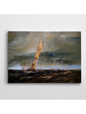 Dekolata Yelkenli Kuşlar Soyut Kanvas Tablo