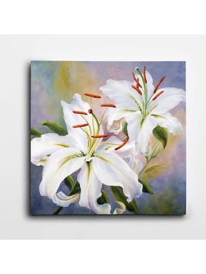 Dekolata Zambaklar Kare Kanvas Tablo