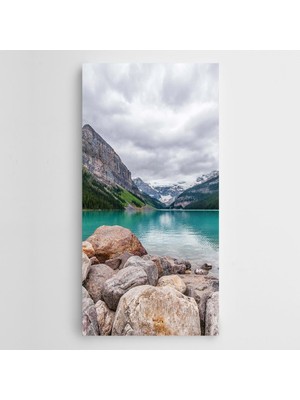 Dekolata Kayalar Göl Dağlar Kanvas Tablo