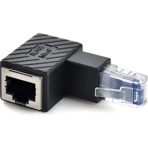 5237 RJ45 Dişi Erkek 90 Derece Cat Internet Ethernet Kablo Uç Çevirici Adaptör