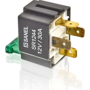 Mini Röle 12 Volt 30 Amper 4 Uçlu Sigortalı Braketli SR1244