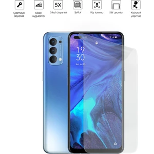 Kip GSM Oppo Reno 4 Ekran Koruyucu Tam Kaplayan Esnek Kırılmaz Nano Temperli