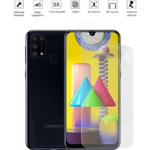 Kip GSM Samsung Galaxy M31 Ekran Koruyucu Tam Kaplayan Esnek Kırılmaz Nano Temperli