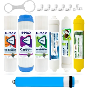 H-MAX Reverse Osmosis System 75 Gpd Membranlı Açık Kasa Su Arıtma 7'li Filtre Seti - 0041