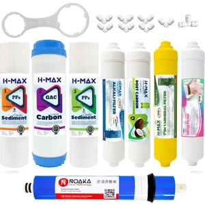 H-MAX Reverse Osmosis System Lg Membranlı Açık Kasa Su Arıtma 8'li Filtre Seti - 0045