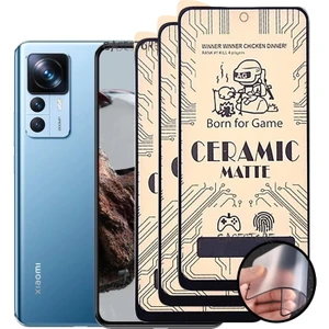 M.TK Moveteck Xiaomi MI12T ve MI12T Pro Uyumlu Ekran Koruyucu Mat Seramik Cam Tam Kaplar Parmak Izi Yapmaz Kırılamz Cam Anti Spy Nano Seramik