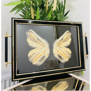 Sillage Home Lüks Çay Tepsisi,leopar Desenli Çaytepsisi,çeyizlik Çay Tepsisi