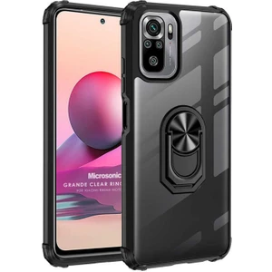 Xiaomi Poco M5S Kılıf Grande Clear Ring Holder Siyah