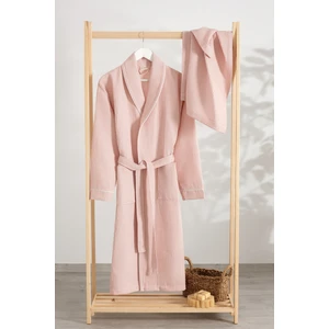 Soho Pike Bornoz Havlu Seti Pudra