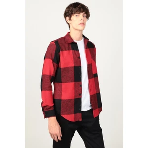 Slim Fit Kareli Tek Cepli Oduncu Erkek Gömlek