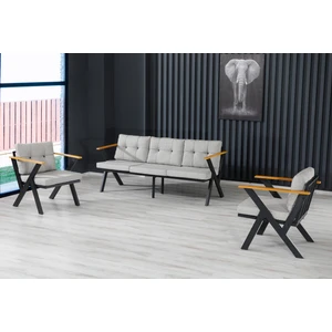3+1+1 Zeta Bahçe Takımı, Balkon, Bahçe, Cafe Mobilyası, Süngerli Metal Çay Seti